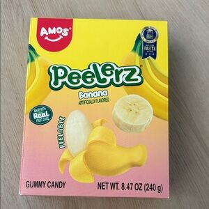Amos Peelerz Banana Gummy Candy - Yellow